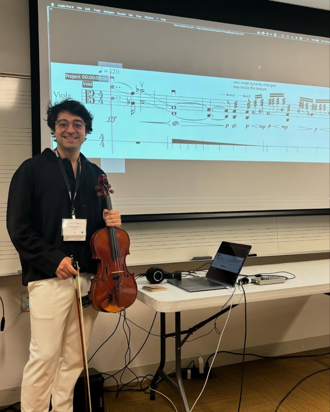 Deniz Çağlarcan at the American Viola Society seminar with viola